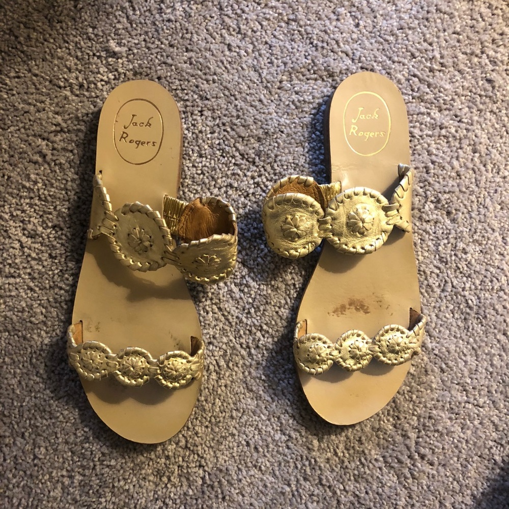 Jack Rogers gold sandals